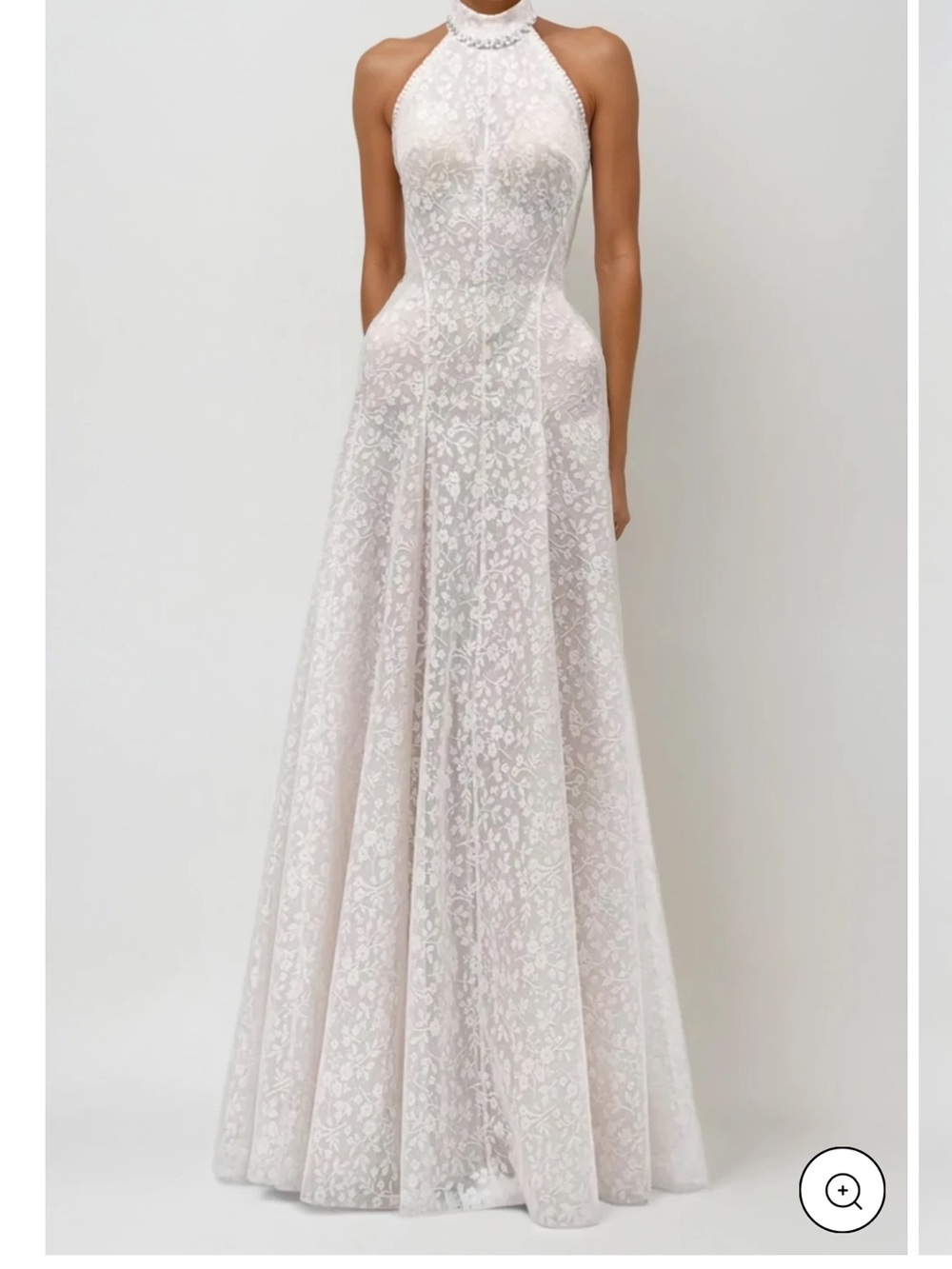 Innovare Denim NWT Lace Halter Neck Maxi Dress in cream